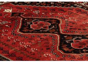 Tappeto Shiraz Stilizzato Rosso Nero 163x253 Cm