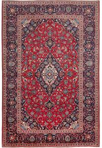 Tappeto Ardakan Medaglione Floreale Rosso Blu Scuro 197x297 Cm