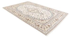 Tappeto Kashan Medaglione Floreale Avorio Blu Cobalto 198x295 Cm