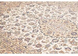 Tappeto Kashan Medaglione Floreale Avorio Blu Cobalto 240x340 Cm