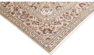 Tappeto Kashan Medaglione Floreale Avorio Blu Scuro 202x308 Cm