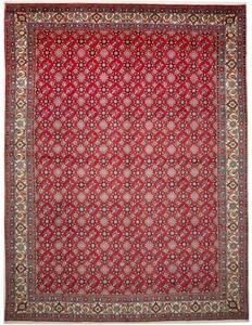 Tappeto Varamin Stilizzato Rosso Blu 293x388 Cm