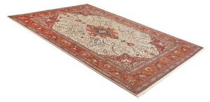 Tappeto Tabriz Medaglione Floreale Avorio Rosso Mattone 203x292 Cm