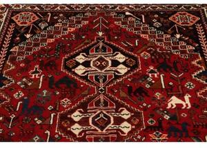 Tappeto Shiraz Fine Geometrico Rosso Nero 173x257 Cm