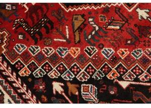 Tappeto Shiraz Fine Geometrico Rosso Nero 173x257 Cm