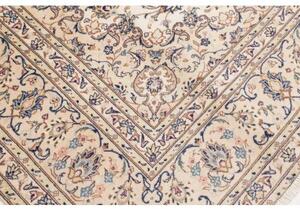 Tappeto Kashan Medaglione Floreale Avorio Blu Cobalto 240x340 Cm