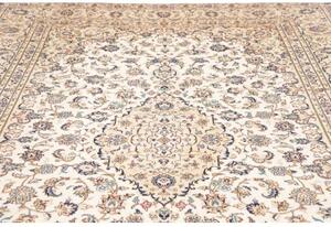 Tappeto Kashan Medaglione Floreale Avorio Blu Cobalto 240x340 Cm