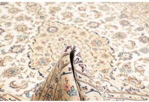 Tappeto Kashan Medaglione Floreale Avorio Blu Cobalto 240x340 Cm