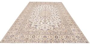Tappeto Kashan Medaglione Floreale Avorio Blu Cobalto 240x340 Cm