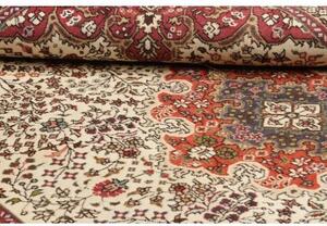 Tappeto Tabriz Medaglione Floreale Avorio Rosso Mattone 203x292 Cm