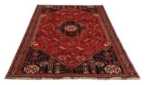Tappeto Shiraz Fine Stilizzato Rosso Blu Notte 160x255 Cm