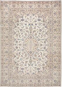 Tappeto Kashan Medaglione Floreale Avorio Blu Cobalto 240x340 Cm