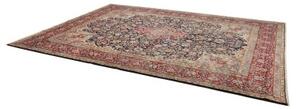 Tappeto Kerman Medaglione Floreale Blu Scuro Rosso 298x400 Cm