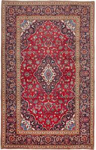 Tappeto Ardakan Medaglione Floreale Rosso Blu Scuro 197x313 Cm