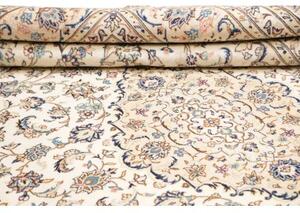 Tappeto Kashan Medaglione Floreale Avorio Blu Cobalto 240x340 Cm