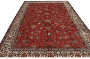 Tappeto Sarough Floreale Rosso Avorio 270x390 Cm