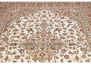 Tappeto Kashan Medaglione Floreale Avorio Beige 198x312 Cm