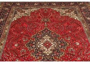 Tappeto Tabriz Medaglione Floreale Rosso Blu Scuro 200x296 Cm