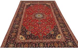 Tappeto Ardakan Medaglione Floreale Rosso Blu Scuro 196x327 Cm