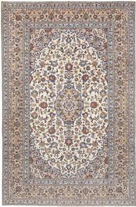 Tappeto Kashan Medaglione Floreale Avorio Blu 198x300 Cm