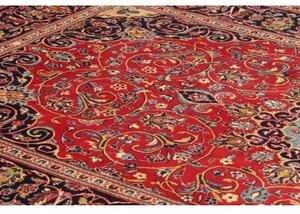 Tappeto Ardakan Medaglione Floreale Rosso Blu Scuro 196x327 Cm