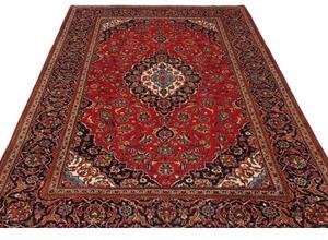 Tappeto Ardakan Medaglione Floreale Rosso Blu Scuro 198x310 Cm