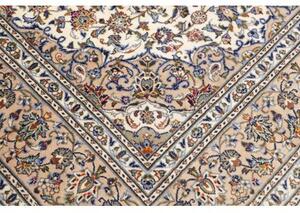 Tappeto Kashan Medaglione Floreale Avorio Blu 198x300 Cm