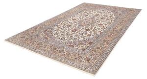 Tappeto Kashan Medaglione Floreale Avorio Blu 198x300 Cm