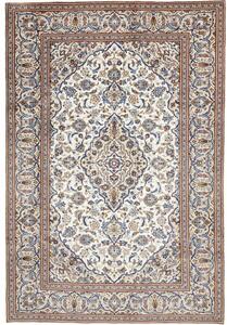 Tappeto Kashan Medaglione Floreale Avorio Blu 200x293 Cm