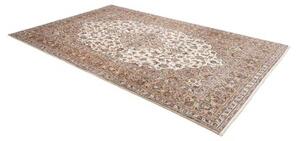 Tappeto Kashan Medaglione Floreale Avorio Beige 198x312 Cm