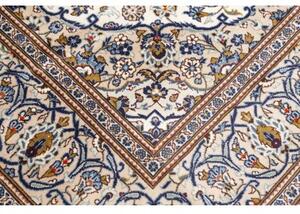 Tappeto Kashan Medaglione Floreale Avorio Blu 200x293 Cm