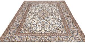 Tappeto Kashan Medaglione Floreale Avorio Blu 200x293 Cm