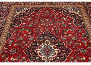 Tappeto Ardakan Medaglione Floreale Rosso Blu Scuro 197x313 Cm