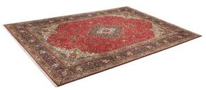 Tappeto Tabriz Medaglione Floreale Rosso Blu Scuro 200x296 Cm
