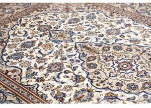 Tappeto Kashan Medaglione Floreale Avorio Blu 200x293 Cm