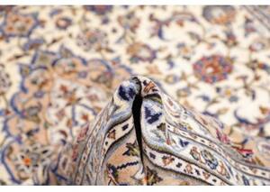 Tappeto Kashan Medaglione Floreale Avorio Blu 198x300 Cm
