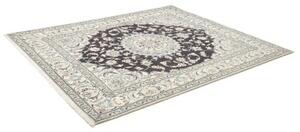 Tappeto Nain Kashmar Medaglione Floreale Blu Notte Avorio 206x252 Cm