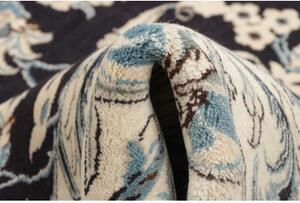 Tappeto Nain Kashmar Medaglione Floreale Blu Notte Avorio 206x252 Cm