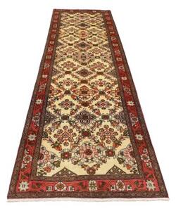 Tappeto Hamadan Stilizzato Avorio Rosso Corsia 100x368 Cm