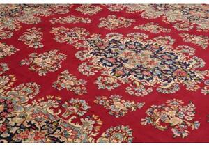 Tappeto Kerman Medaglione Floreale Rosso Blu 306x407 Cm