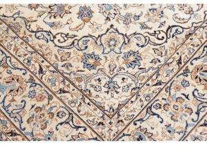 Tappeto Kashan Medaglione Floreale Avorio Blu 200x300 Cm