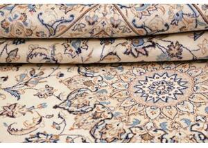 Tappeto Kashan Medaglione Floreale Avorio Blu 200x300 Cm