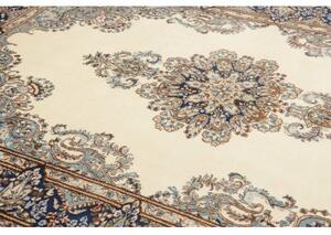 Tappeto Kerman Medaglione Floreale Avorio Blu 225x328 Cm