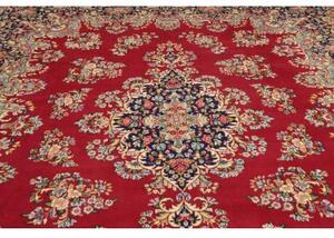 Tappeto Kerman Medaglione Floreale Rosso Blu 306x407 Cm