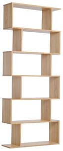HOMCOM Libreria Etagere Zig zag Design Contemporaneo 80L x 23P x 192A cm 6 Livelli Colore Quercia Chiaro