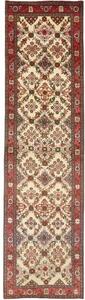 Tappeto Hamadan Stilizzato Avorio Rosso Corsia 100x368 Cm