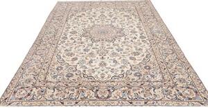 Tappeto Kashan Medaglione Floreale Avorio Blu 200x300 Cm