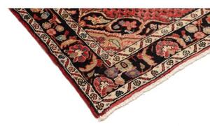 Tappeto Hamadan Stilizzato Rosso Nero Corsia 135x416 Cm