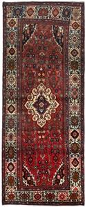 Tappeto Hosseinabad Stilizzato Rosso Ruggine Blu Notte Corsia 137x350 Cm