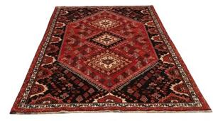 Tappeto Shiraz Stilizzato Rosso Nero 176x270 Cm